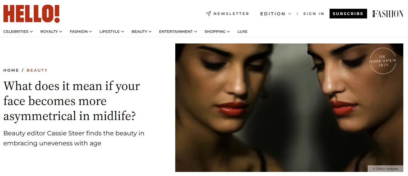 What does it mean if your face becomes more asymmetrical in midlife?