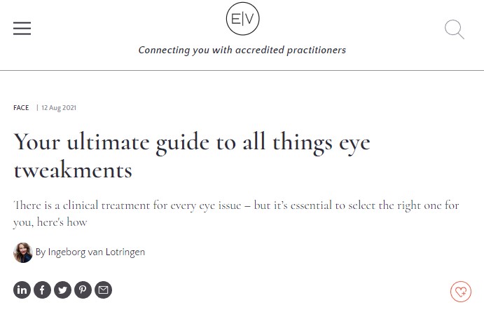 Your ultimate guide to all things eye tweakments